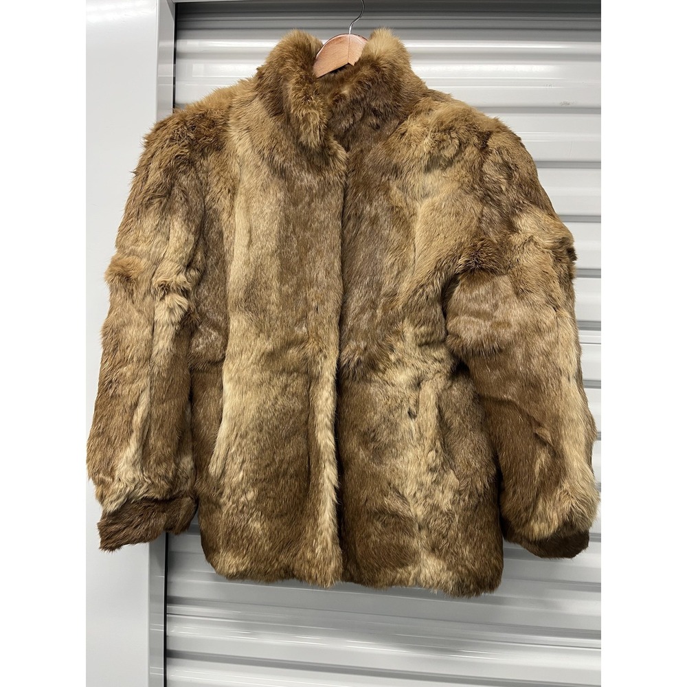 Polo Norte Furs Coat Womens Medium Brown Fur Lined Overcoat Winter Warm